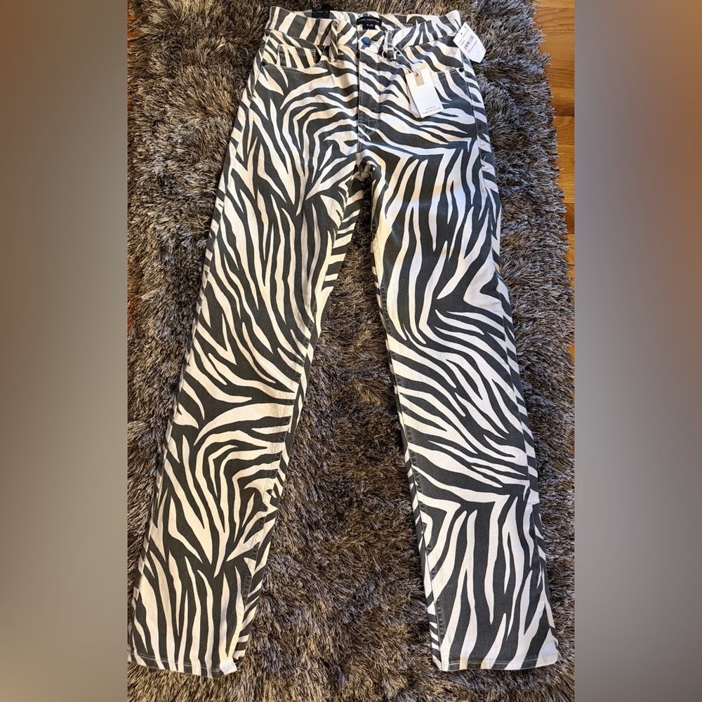 Good American Zebra-Print Skinny Jeans in Black & White - Size 4/28